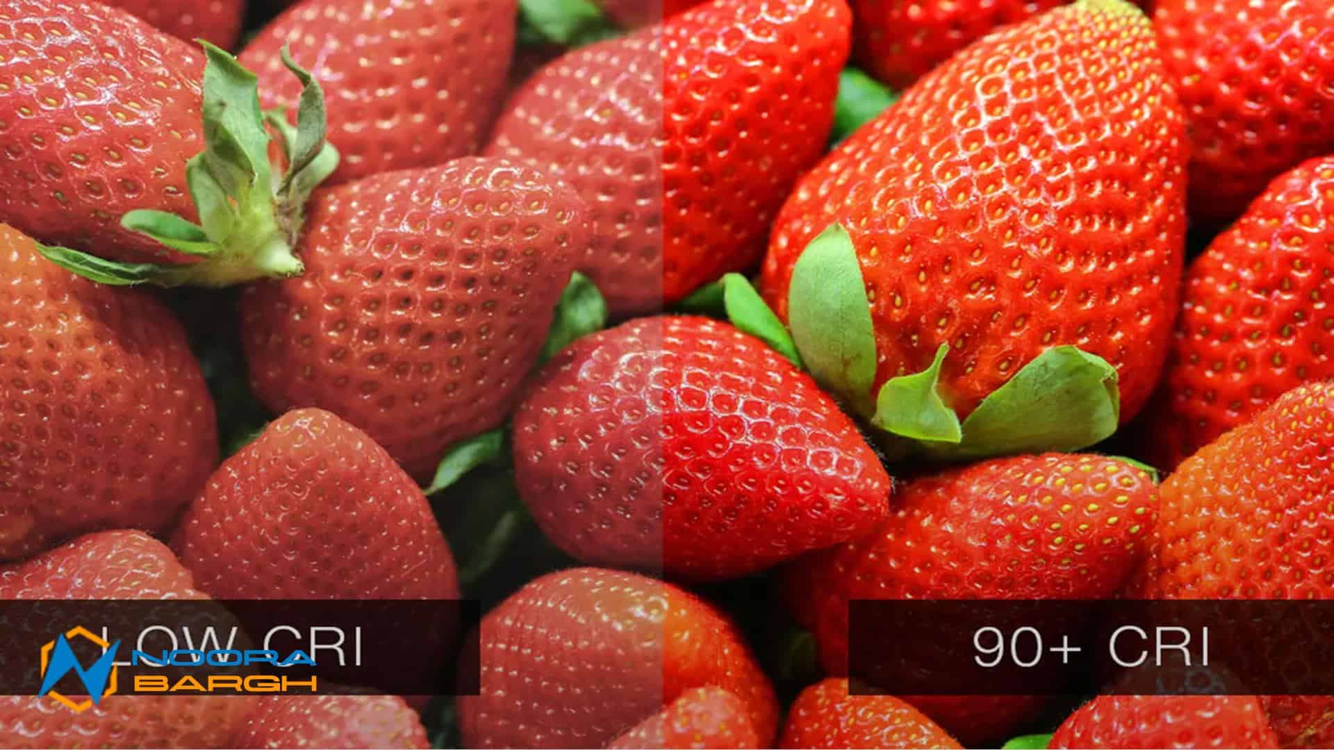 تفاوت وضوح رنگ در CRI پایین و بالای ۹۰