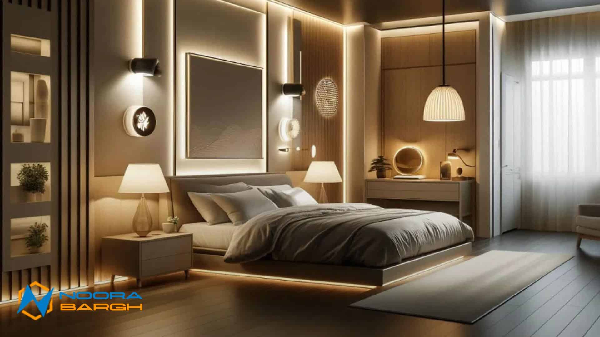 نمونه از نور مناسب اتاق خواب